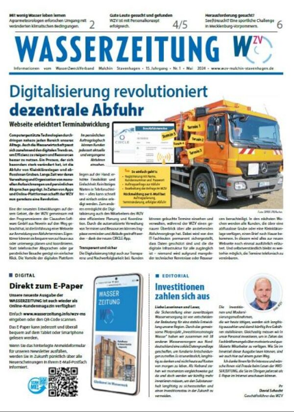 Wasserzeitung 05/2024 » WasserZweckVerband­ Malchin Stavenhagen